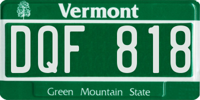 VT license plate DQF818