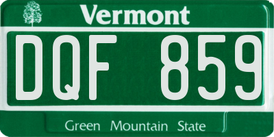 VT license plate DQF859