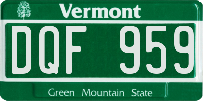 VT license plate DQF959
