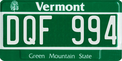 VT license plate DQF994