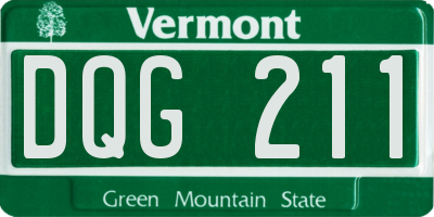 VT license plate DQG211