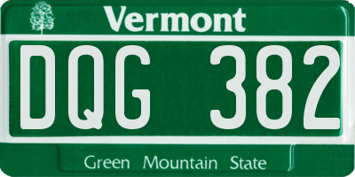 VT license plate DQG382