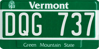 VT license plate DQG737