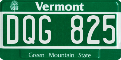 VT license plate DQG825