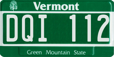 VT license plate DQI112