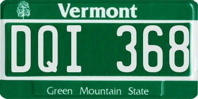 VT license plate DQI368