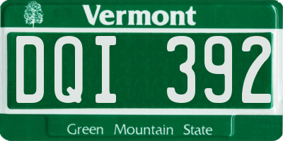 VT license plate DQI392