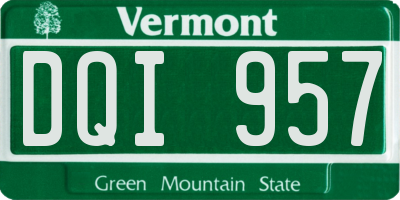VT license plate DQI957
