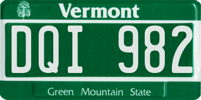 VT license plate DQI982