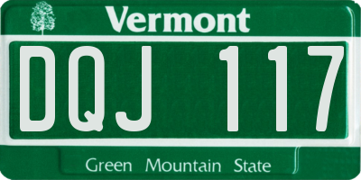 VT license plate DQJ117