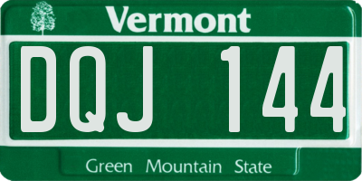 VT license plate DQJ144