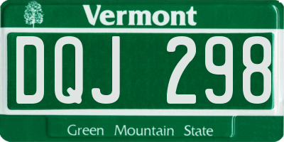 VT license plate DQJ298