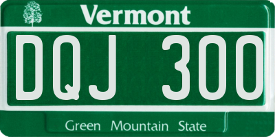 VT license plate DQJ300