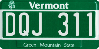VT license plate DQJ311