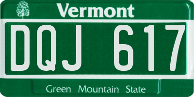 VT license plate DQJ617