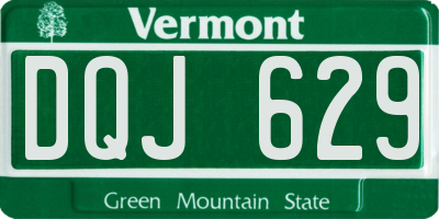 VT license plate DQJ629