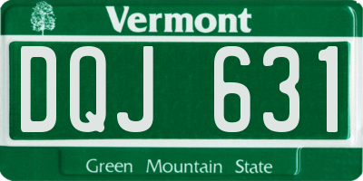 VT license plate DQJ631