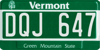 VT license plate DQJ647