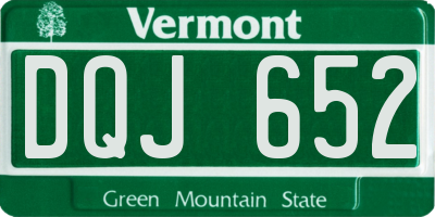 VT license plate DQJ652