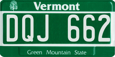 VT license plate DQJ662