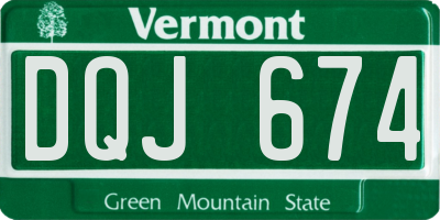 VT license plate DQJ674