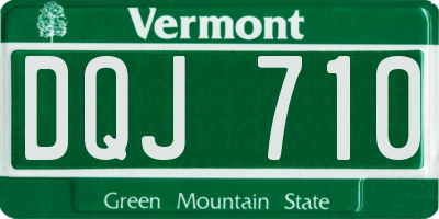 VT license plate DQJ710