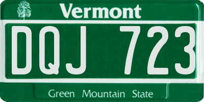 VT license plate DQJ723