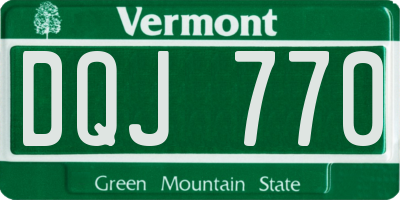 VT license plate DQJ770