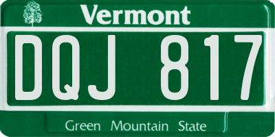 VT license plate DQJ817