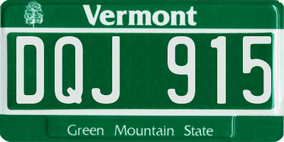 VT license plate DQJ915