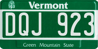 VT license plate DQJ923