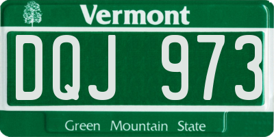 VT license plate DQJ973