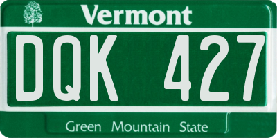 VT license plate DQK427