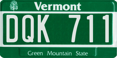 VT license plate DQK711