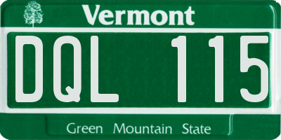 VT license plate DQL115