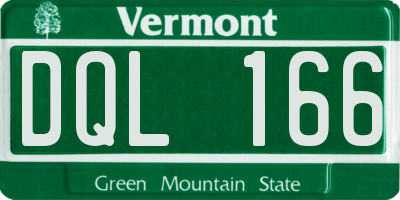 VT license plate DQL166