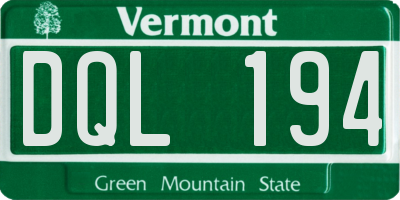 VT license plate DQL194