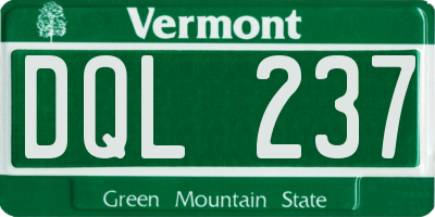 VT license plate DQL237