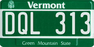 VT license plate DQL313