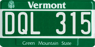VT license plate DQL315