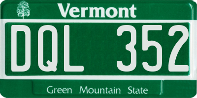 VT license plate DQL352