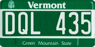 VT license plate DQL435