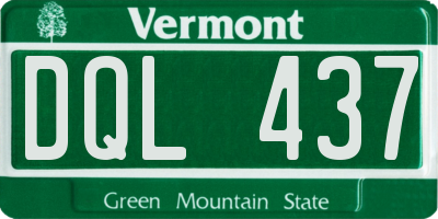 VT license plate DQL437