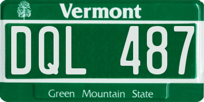 VT license plate DQL487