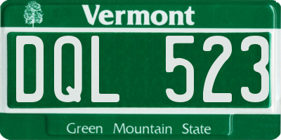 VT license plate DQL523