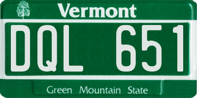 VT license plate DQL651