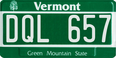 VT license plate DQL657