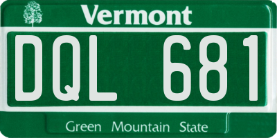 VT license plate DQL681