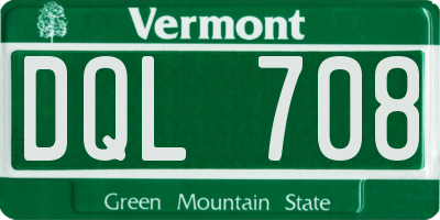 VT license plate DQL708