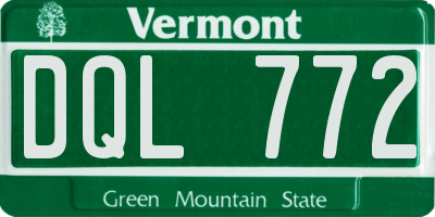 VT license plate DQL772